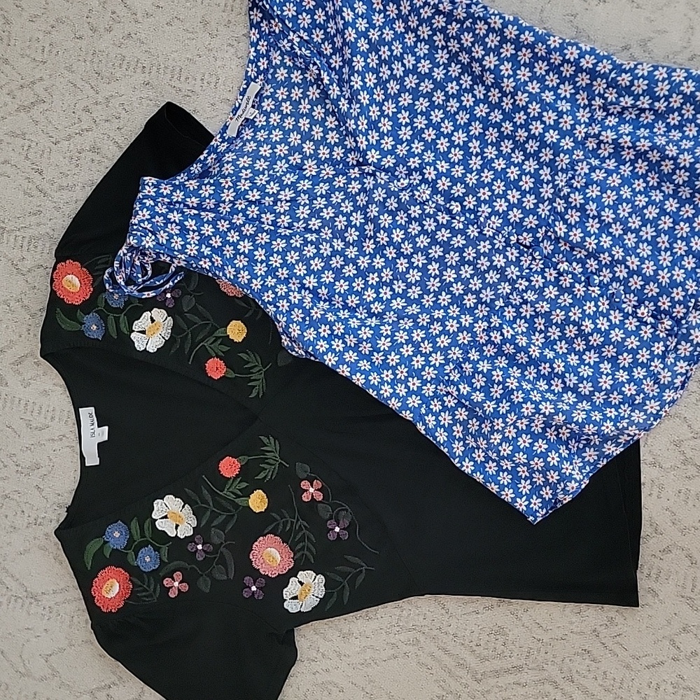 Lot of 2 Madewell womens floral blouses